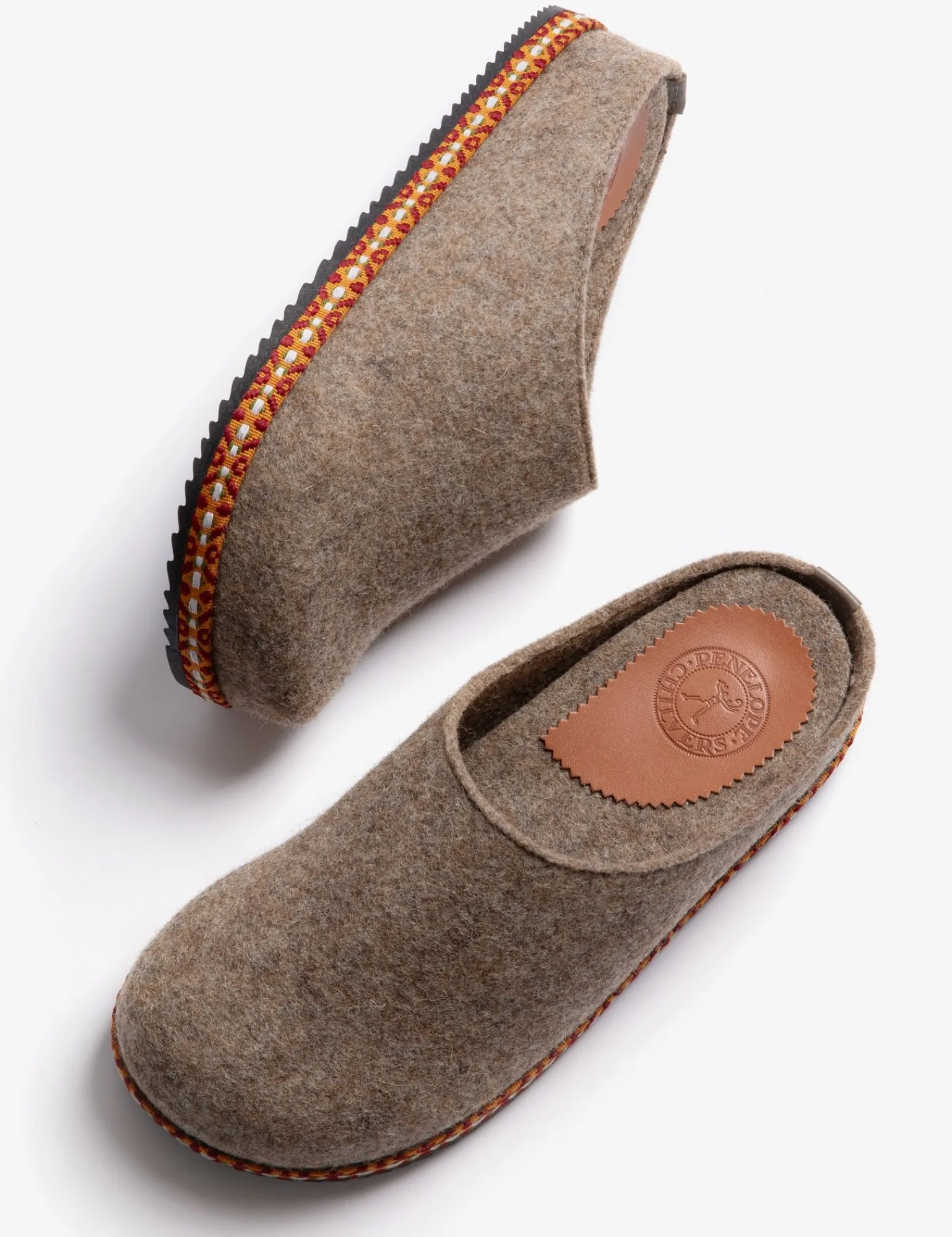 Penelope Chilvers Sami Felt Slipper Taupe New