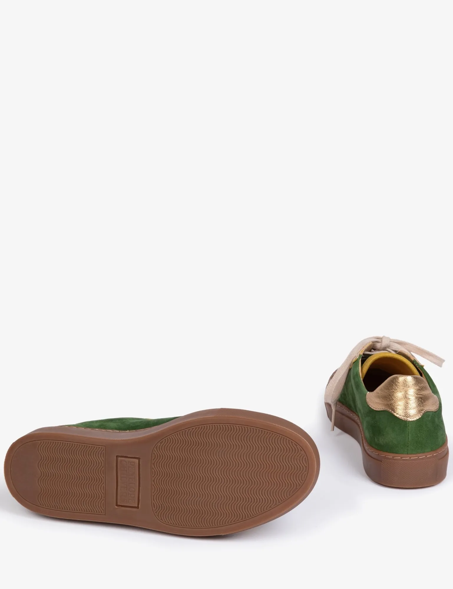 Penelope Chilvers Paradise Suede Metallic Trainer Dill/Gold/Khaki Hot