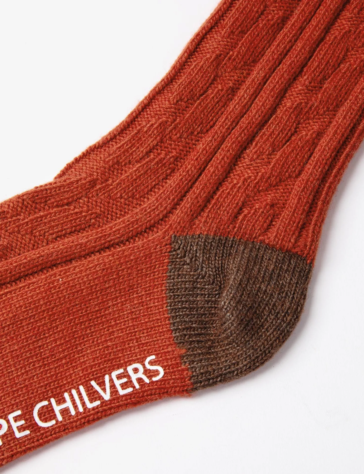 Penelope Chilvers Cashmere Cable Boot Socks Terracotta Online