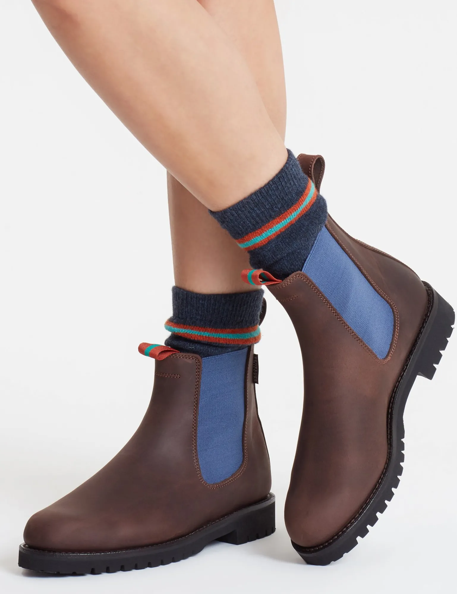 Penelope Chilvers Nelson Leather Boot Brown/Blue Sale