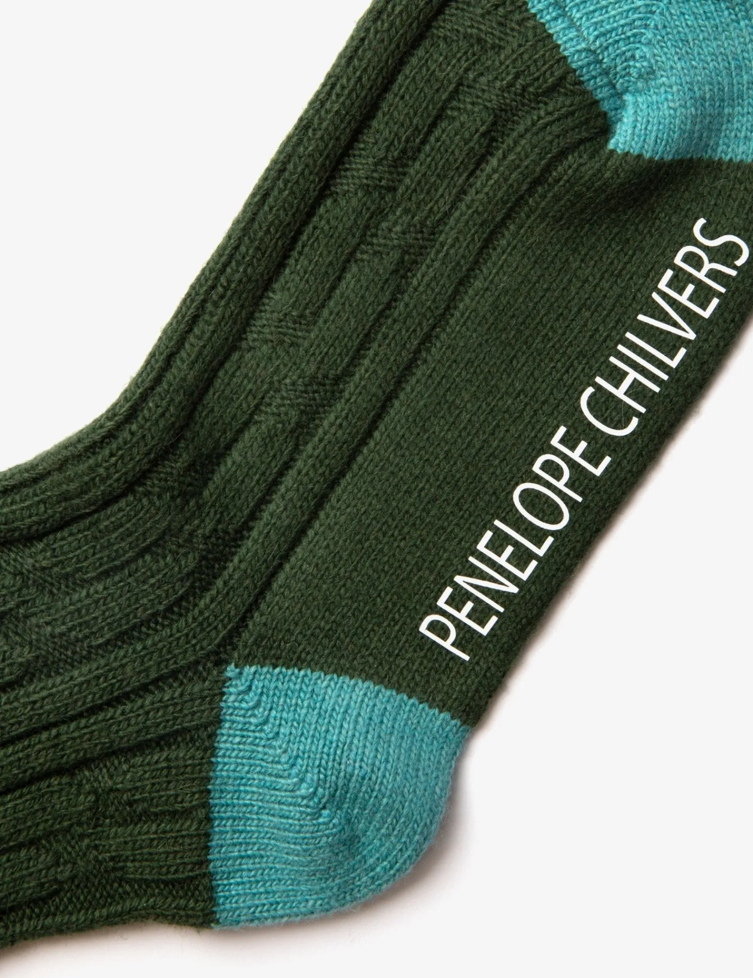 Penelope Chilvers Cashmere Cable Boot Socks Khaki Best