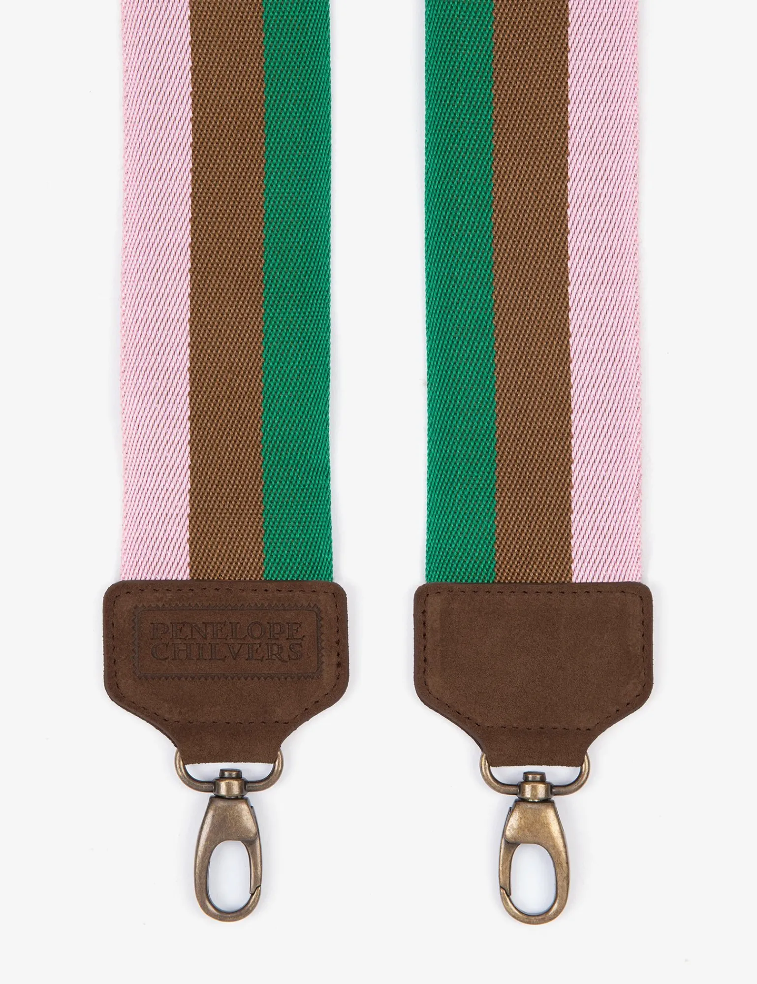 Penelope Chilvers Stripe Bag Strap Khaki/Pink Outlet