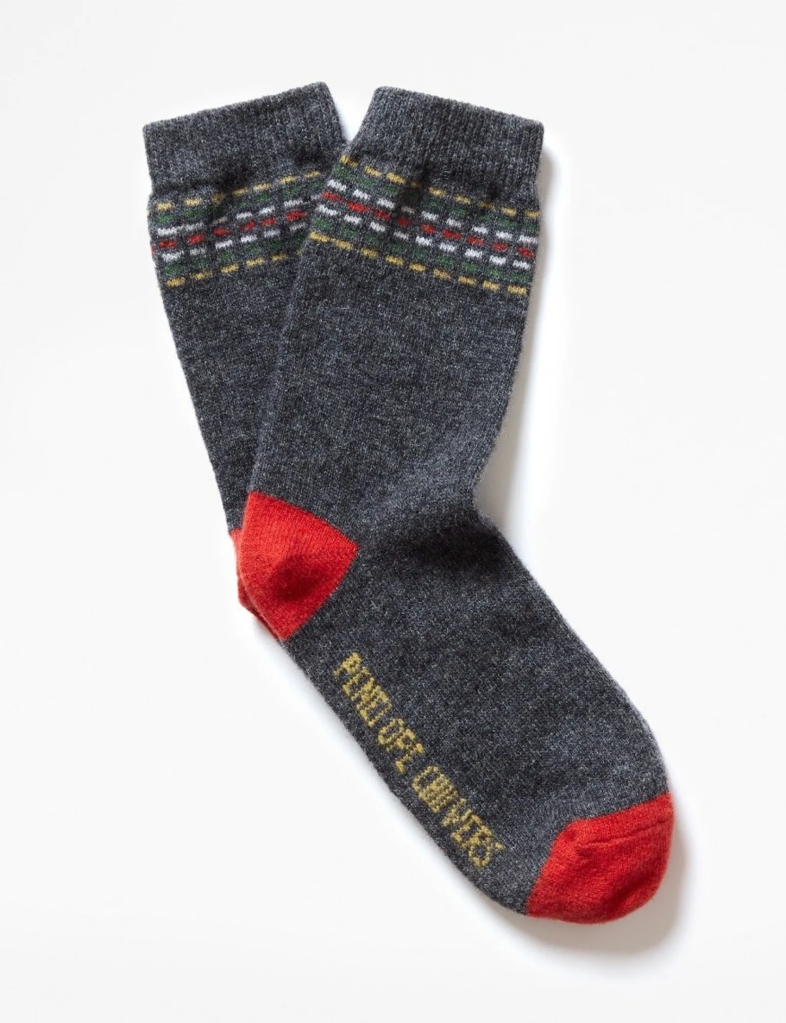 Penelope Chilvers Wool Socks Charcoal/Yellow/Moss Outlet