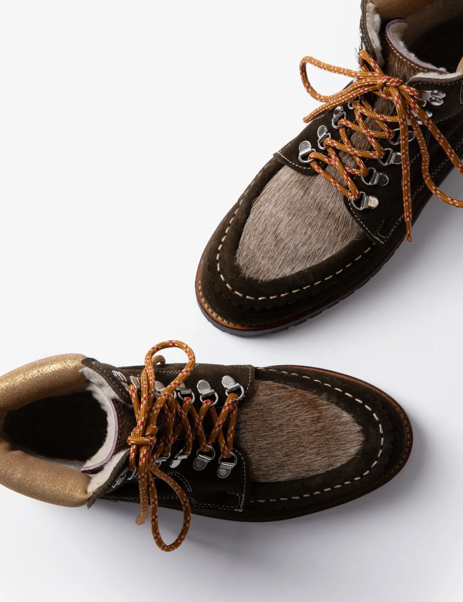 Penelope Chilvers Pioneer Suede Boot Khaki/Gold Sale