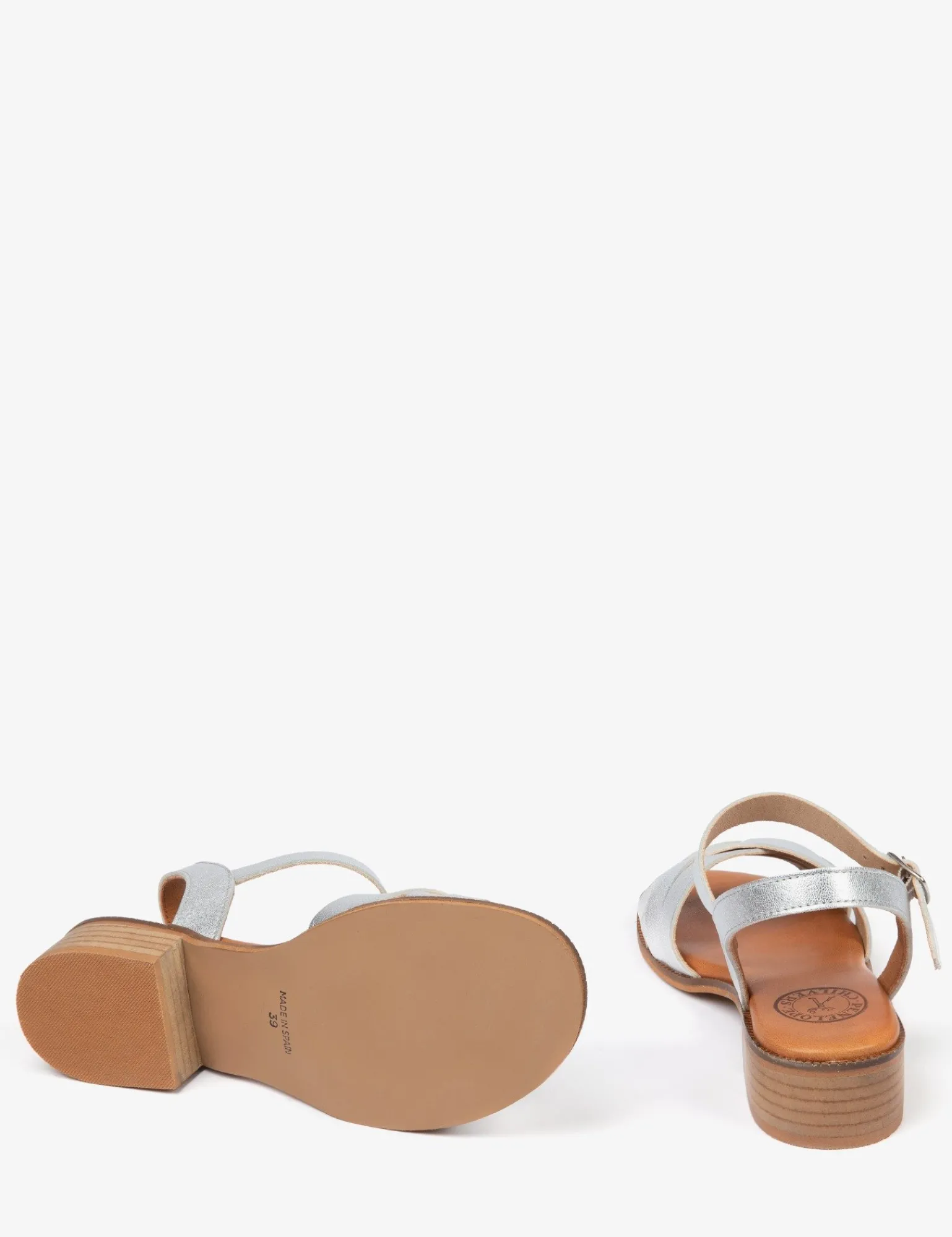 Penelope Chilvers Heeled Shepherdess Metallic Leather Sandal Silver Best