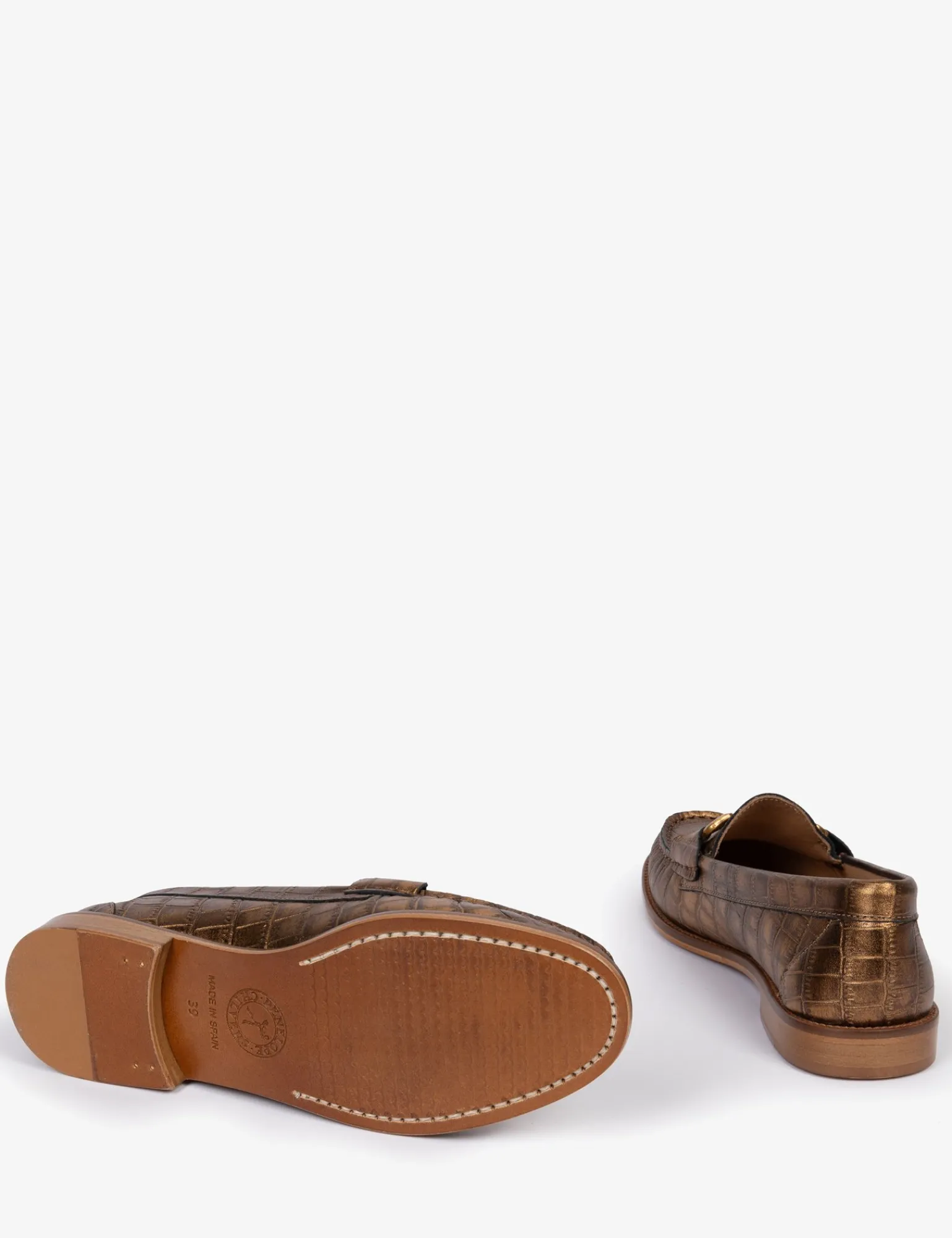 Penelope Chilvers Ayr Metallic Croc Loafer Bronze Clearance