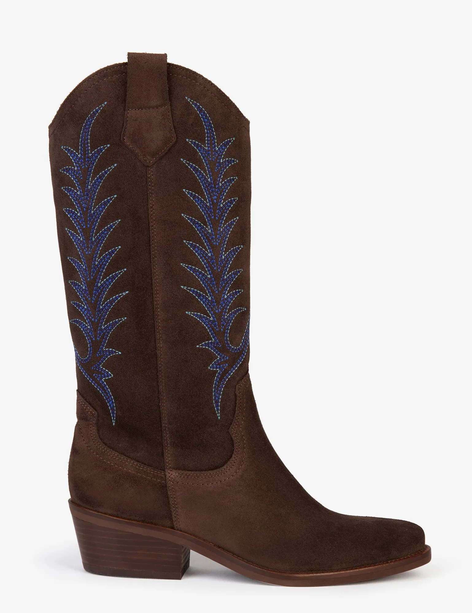 Penelope Chilvers Goldie Embroidered Cowboy Boot BitterChocolate Clearance