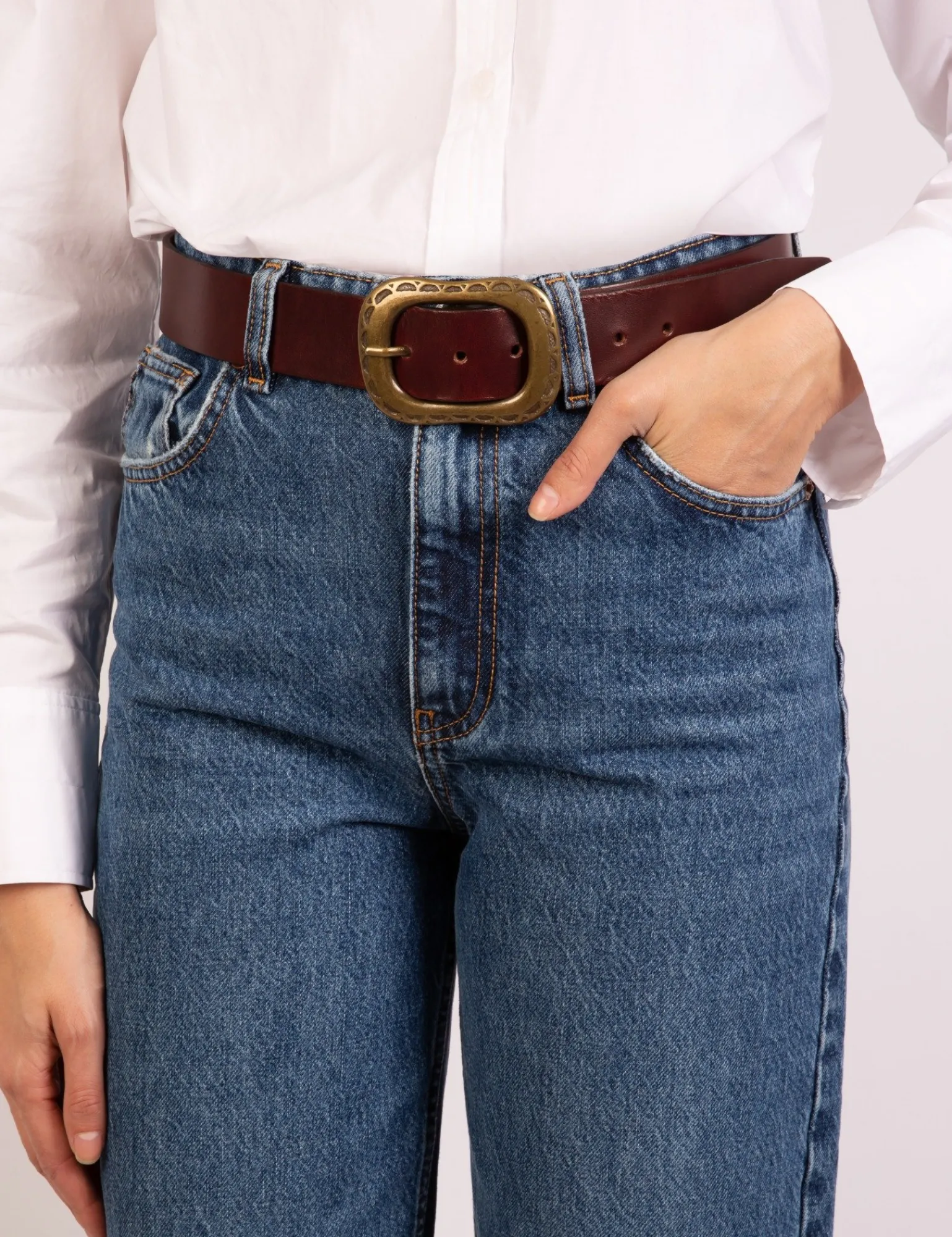 Penelope Chilvers Bronze Buckle Belt Brown Hot