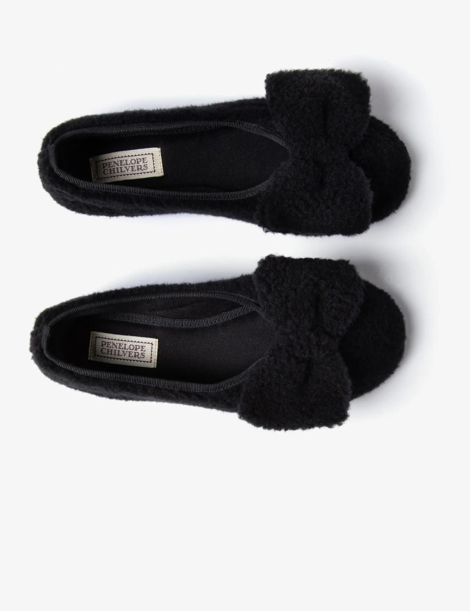 Penelope Chilvers Celeste Shearling Bow Slipper Black Hot