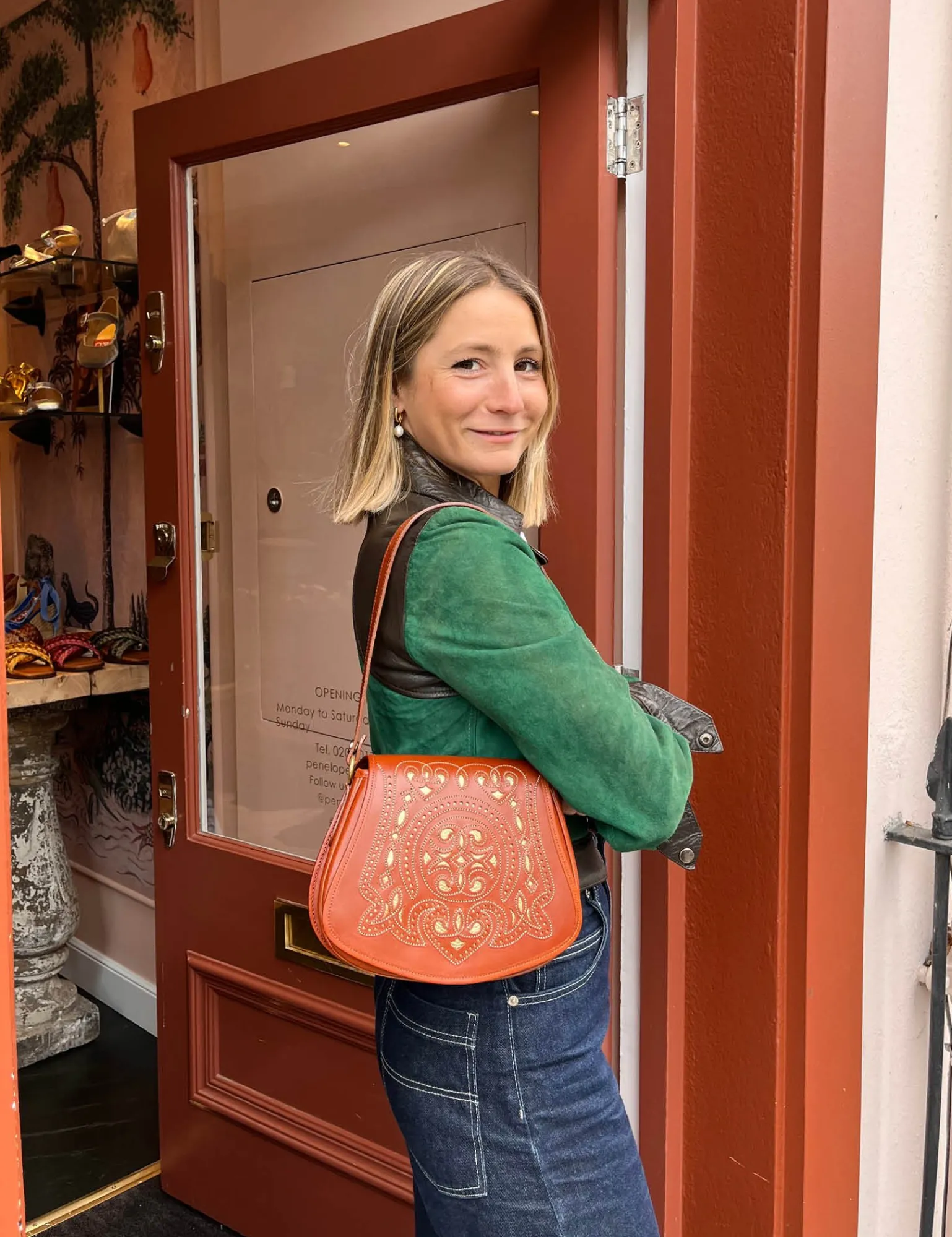 Penelope Chilvers Romero Leather Bag Tan/Gold Fashion