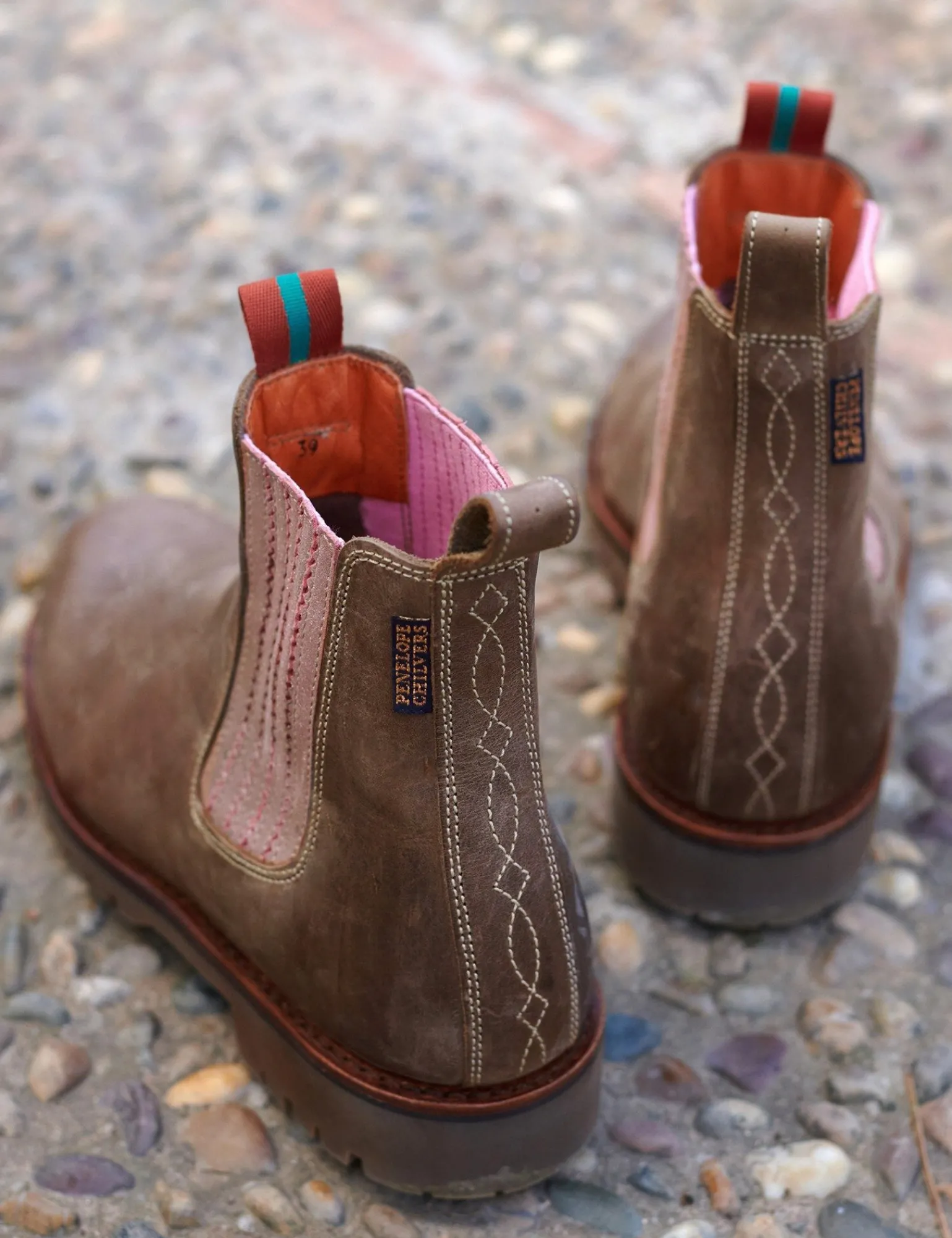 Penelope Chilvers Oscar Leather Boot Khaki/TeaRose Sale