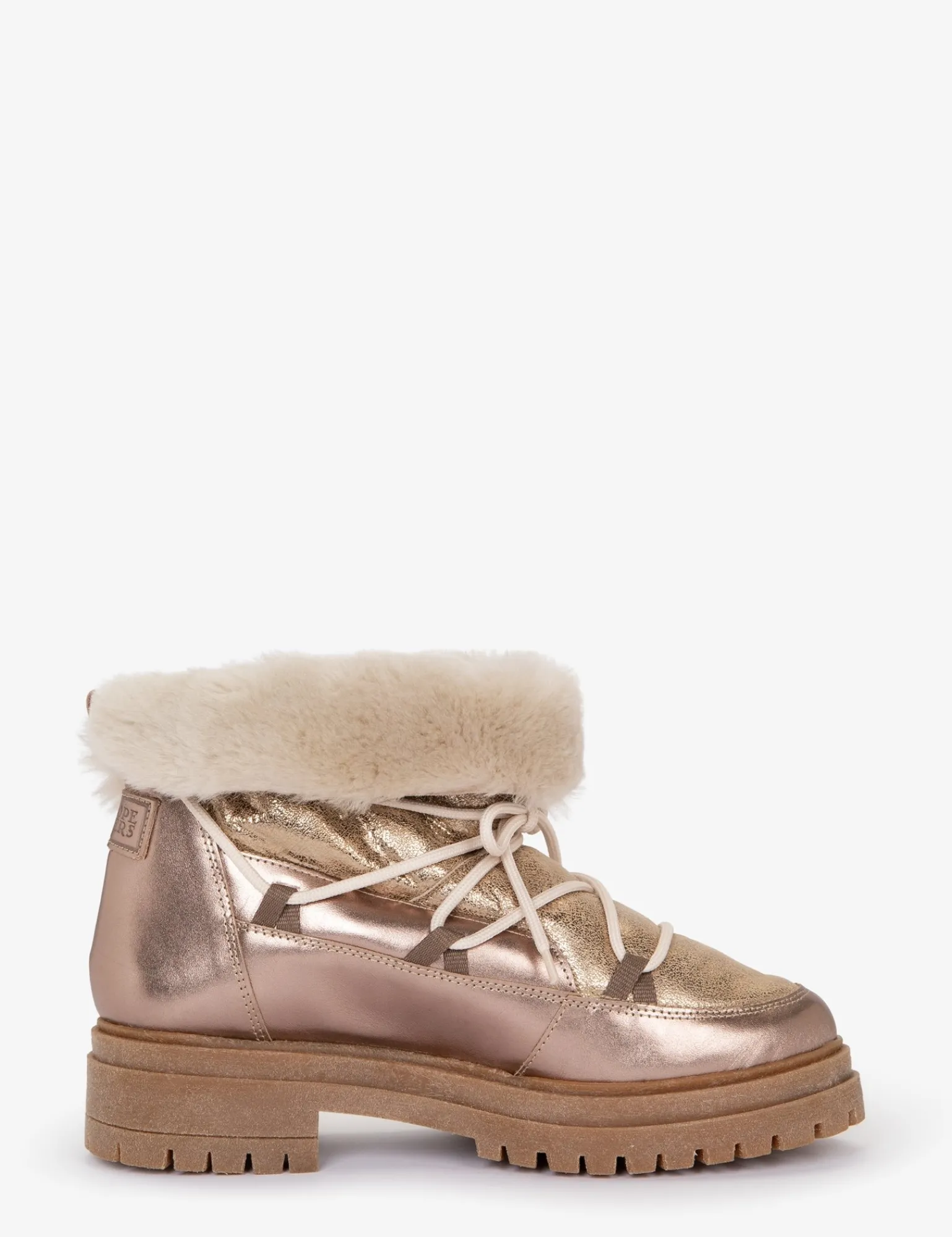 Penelope Chilvers Stornoway Metallic Shearling-Lined Boot Champagne Hot