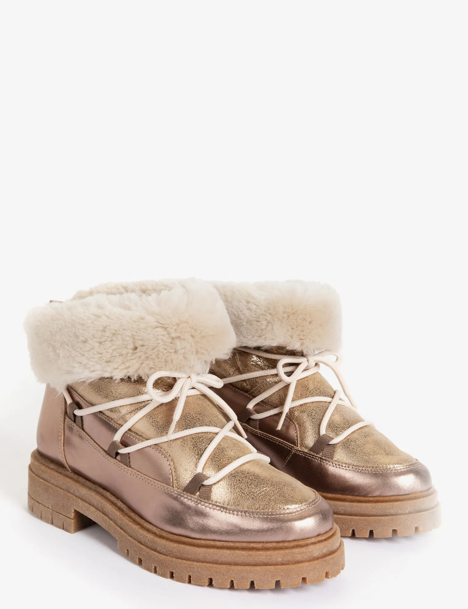 Penelope Chilvers Stornoway Metallic Shearling-Lined Boot Champagne Hot