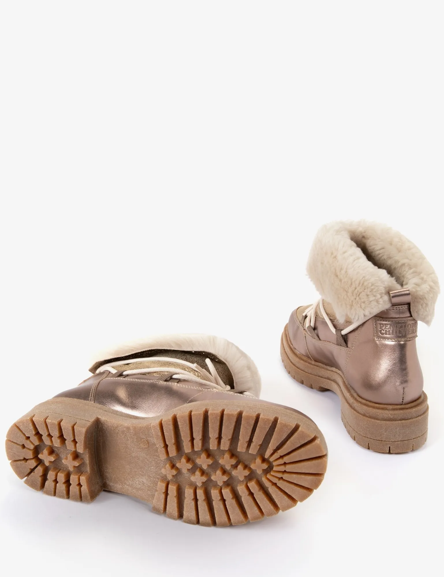 Penelope Chilvers Stornoway Metallic Shearling-Lined Boot Champagne Hot