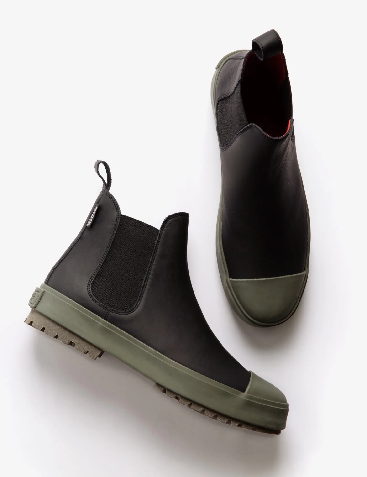 Penelope Chilvers Jump Waterproof Leather Boot Black/Khaki Clearance