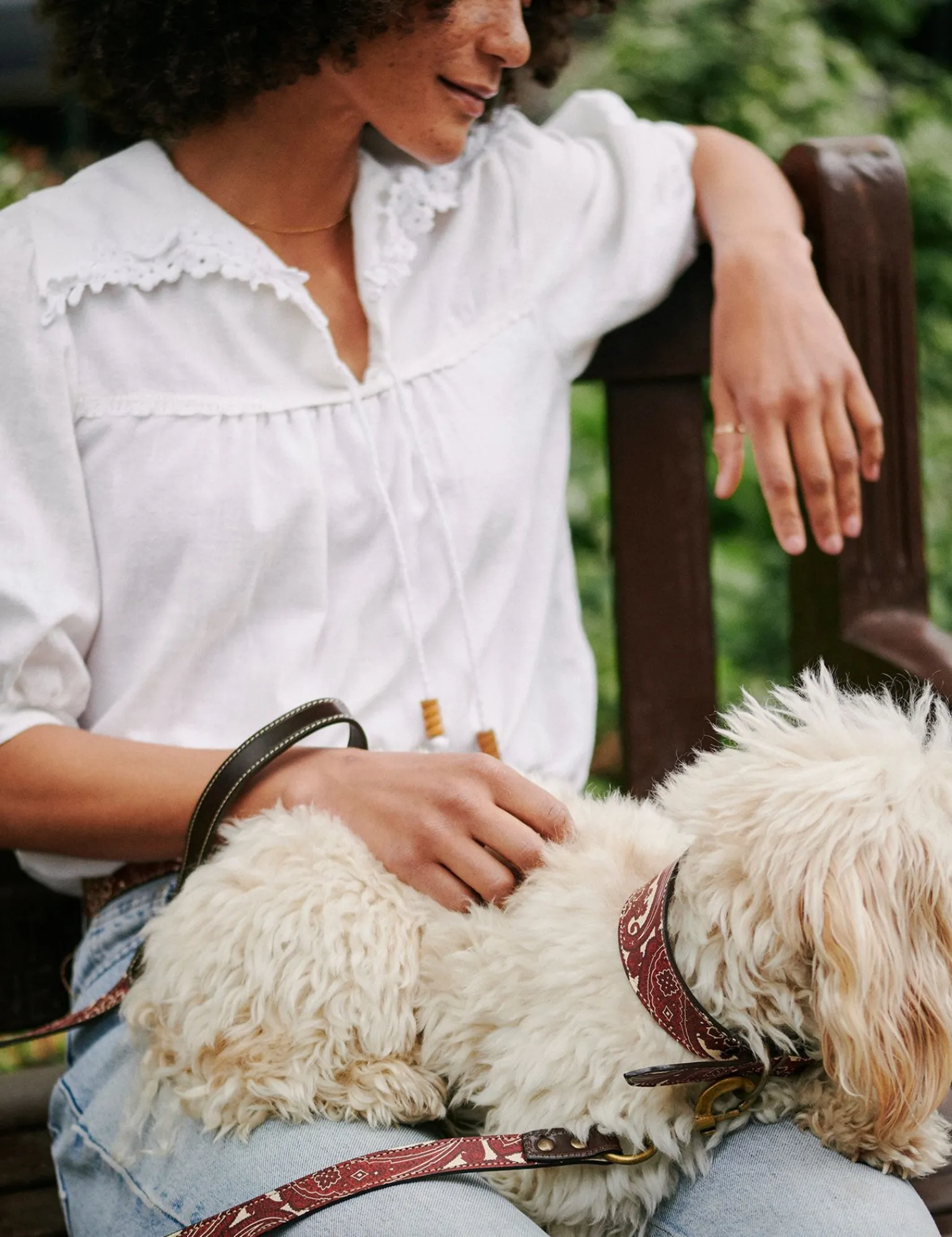 Penelope Chilvers Paisley Dog Collar Red New