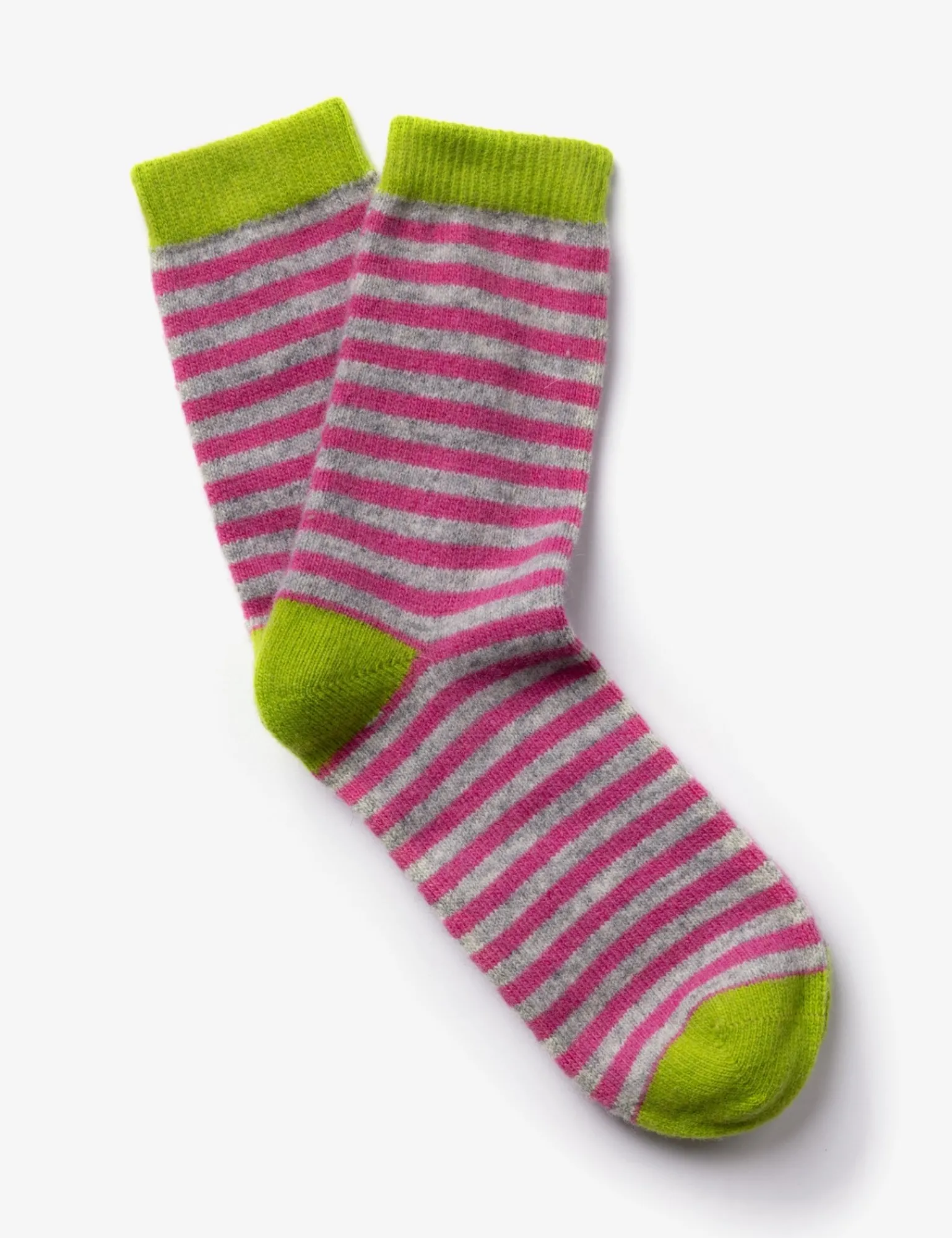 Penelope Chilvers Lambswool Candy Stripe Sock LimeFizz Online