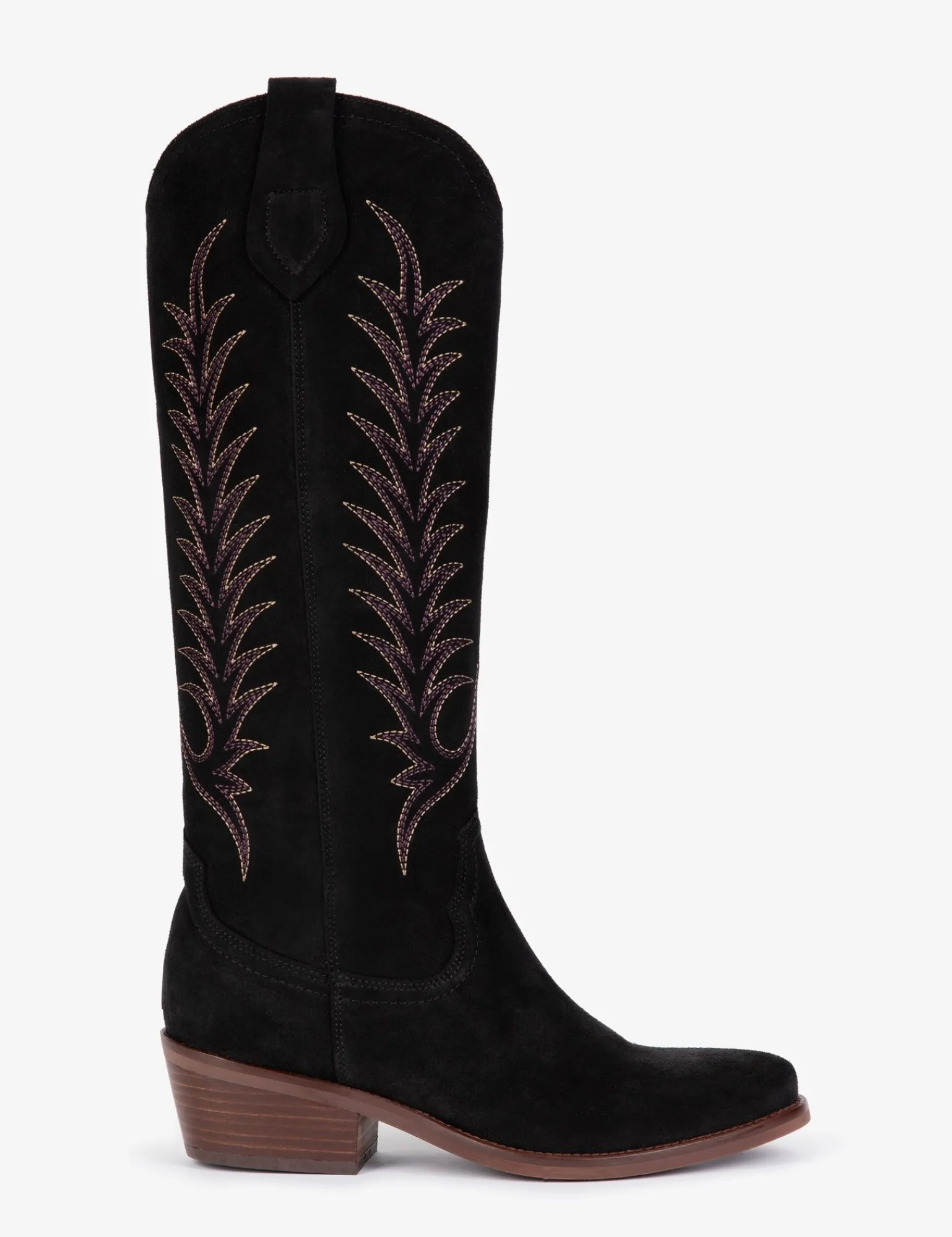 Penelope Chilvers Blanca Suede Embroidered Boot Black Best