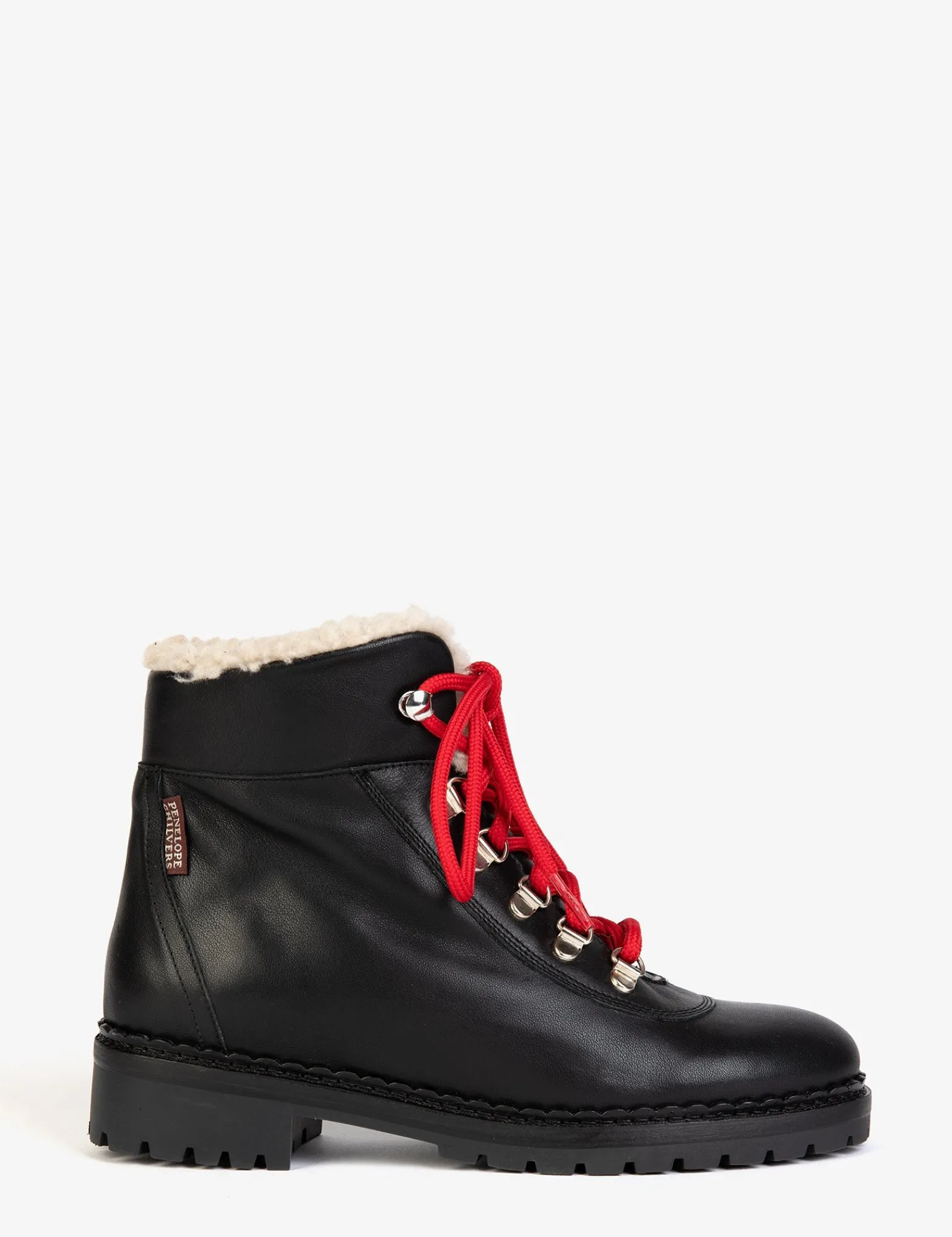 Penelope Chilvers Cortina Leather Shearling Boot Black/Black Clearance