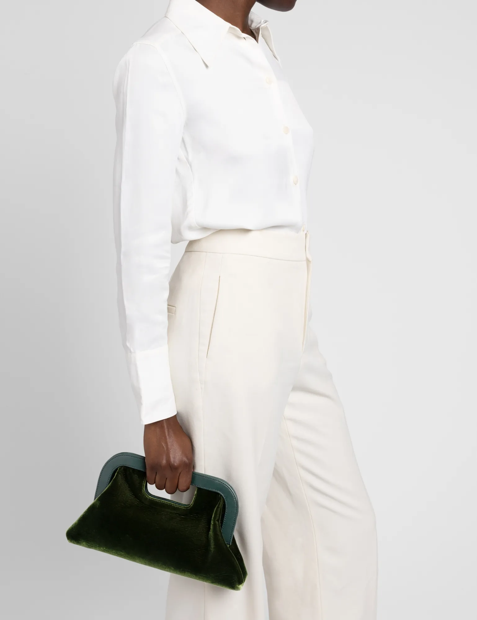 Penelope Chilvers Topper Velvet Clutch Khaki Discount