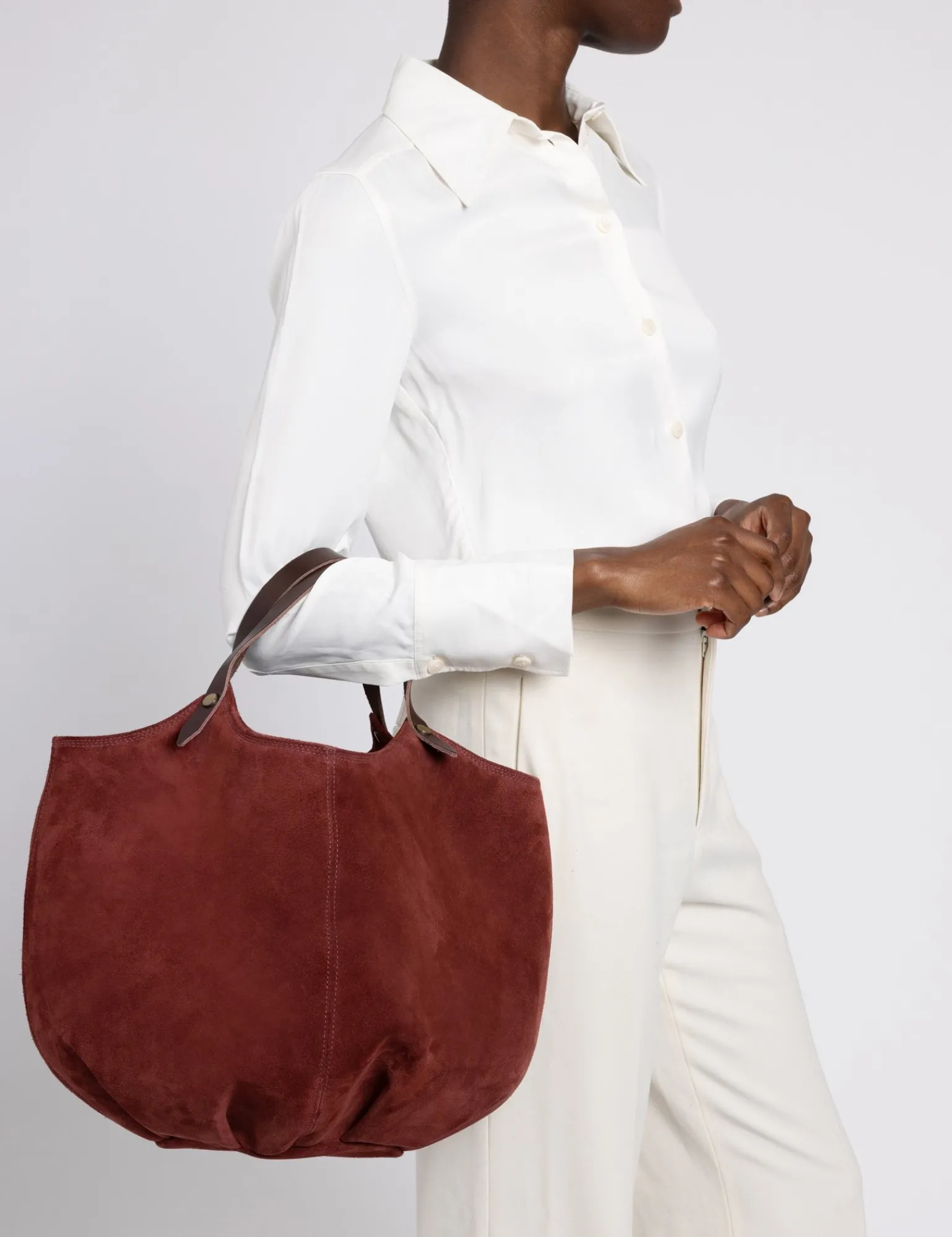 Penelope Chilvers Pillow Suede Bag Russet Outlet