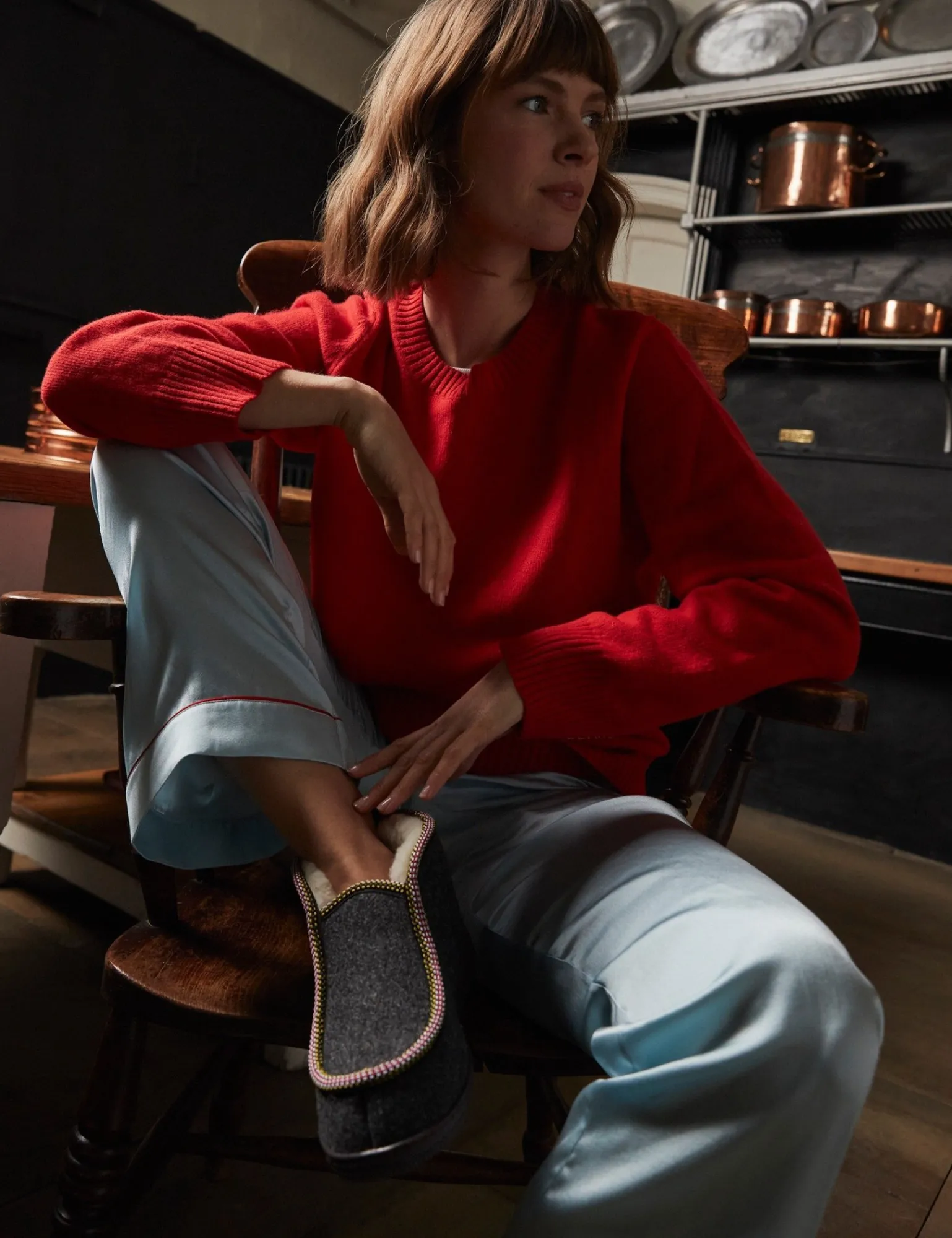 Penelope Chilvers Inuit Felt Slipper Black Clearance