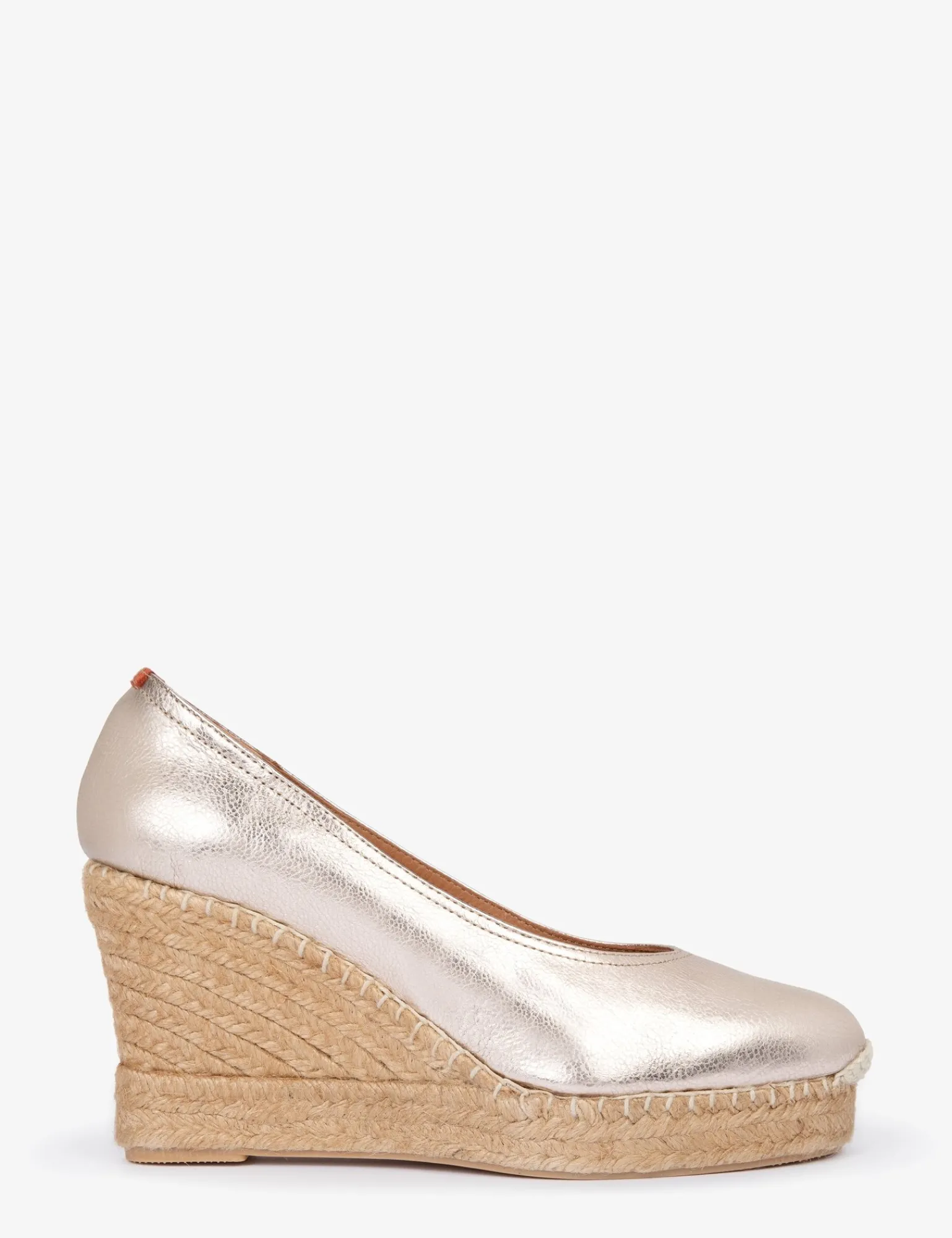 Penelope Chilvers Scoop Leather Espadrille Champagne New