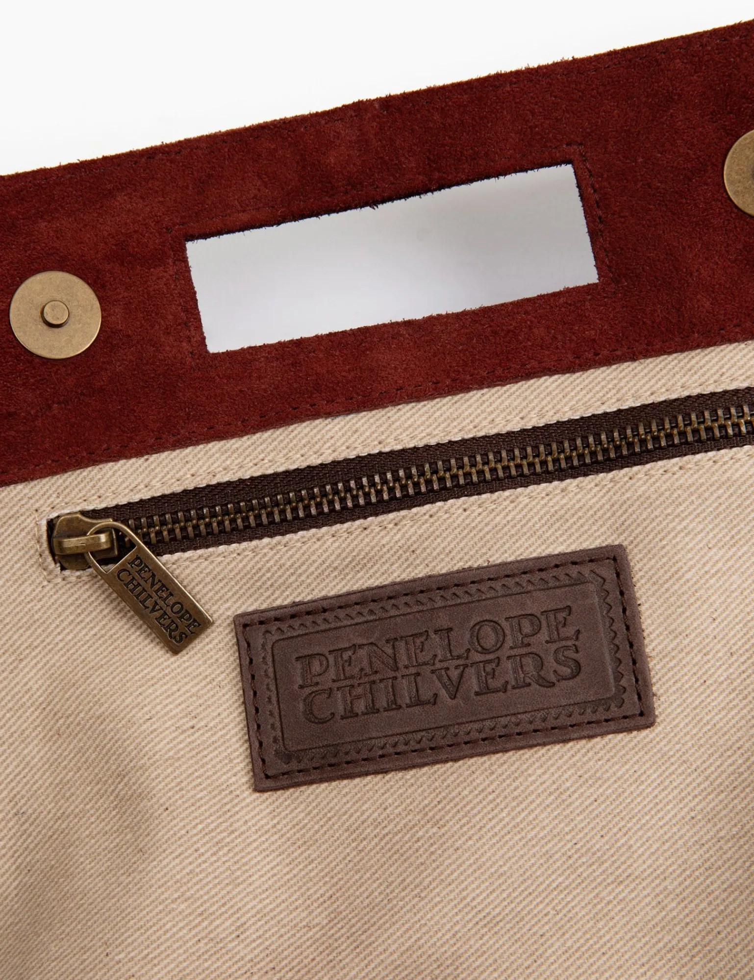 Penelope Chilvers Fringe Handy Suede Bag Russet Best