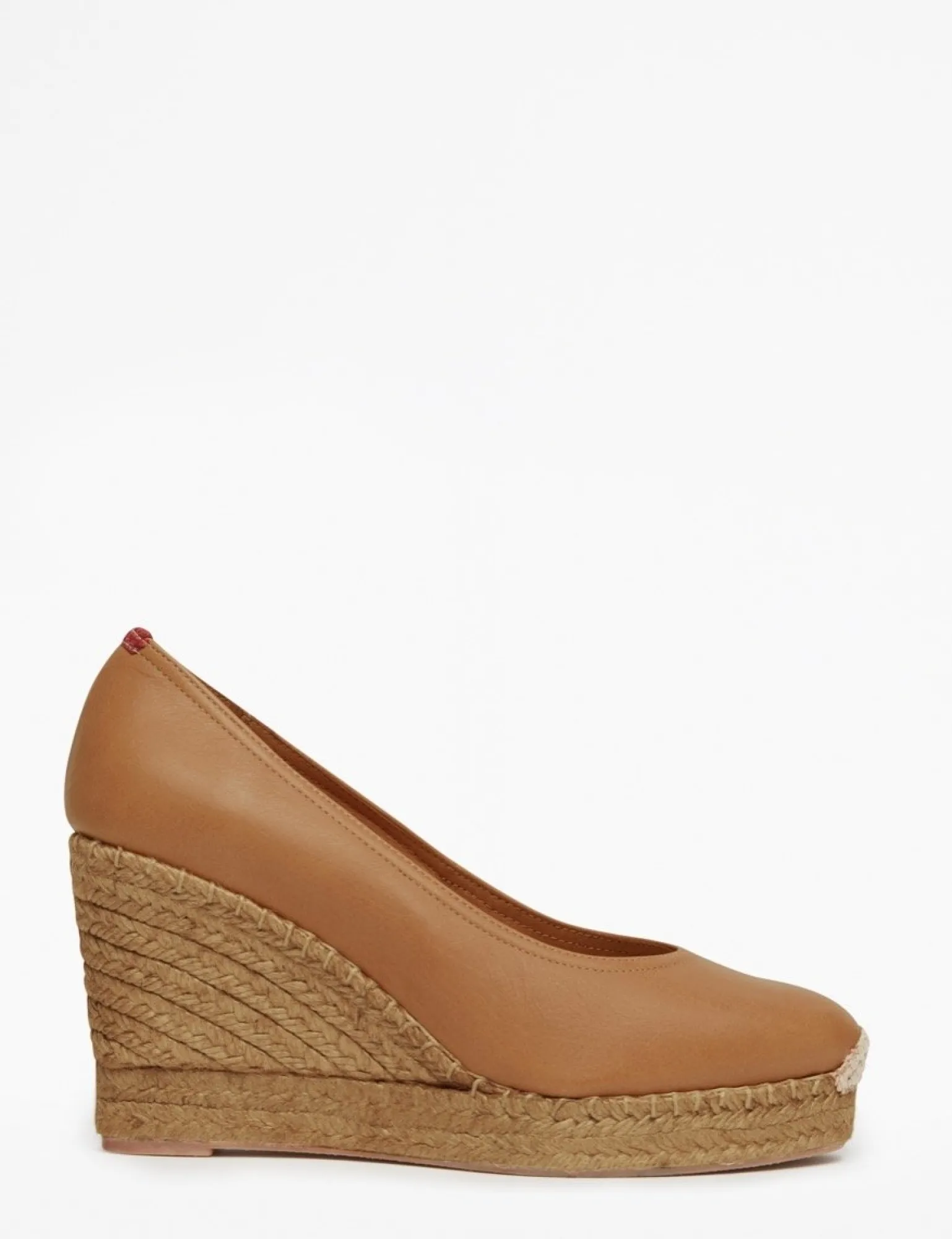 Penelope Chilvers Scoop Leather Espadrille Tan New