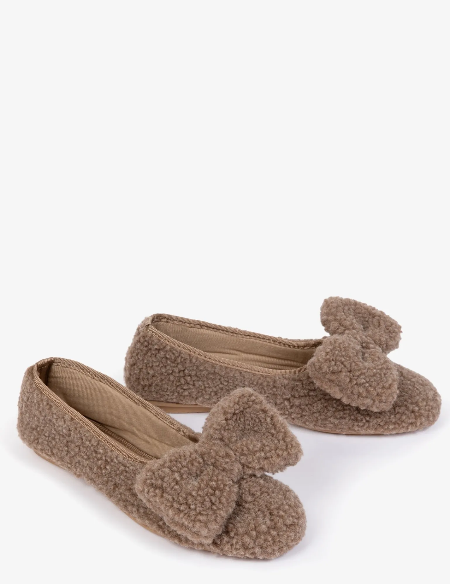 Penelope Chilvers Celeste Shearling Bow Slipper Taupe Best