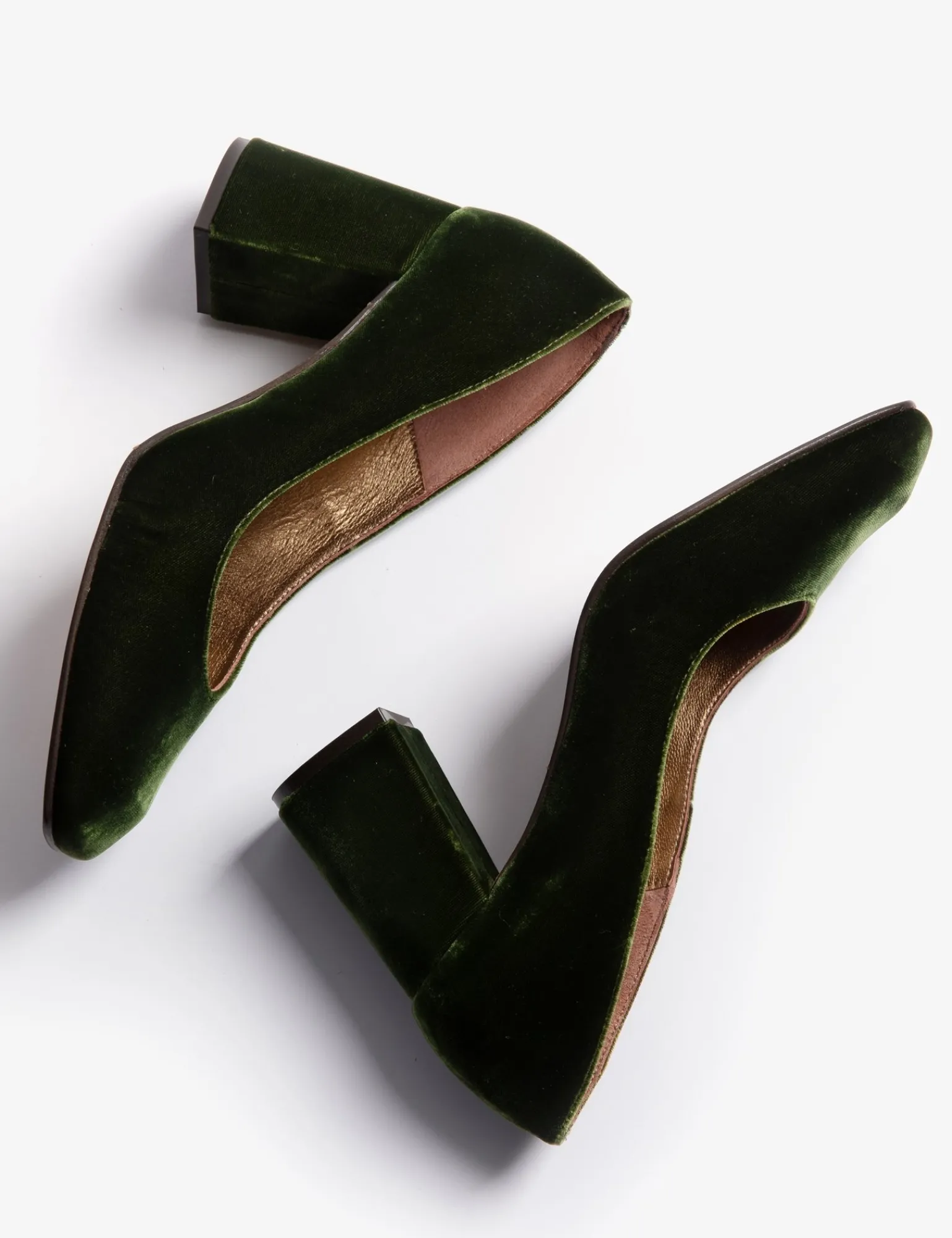 Penelope Chilvers Gamine Velvet Shoe Khaki New