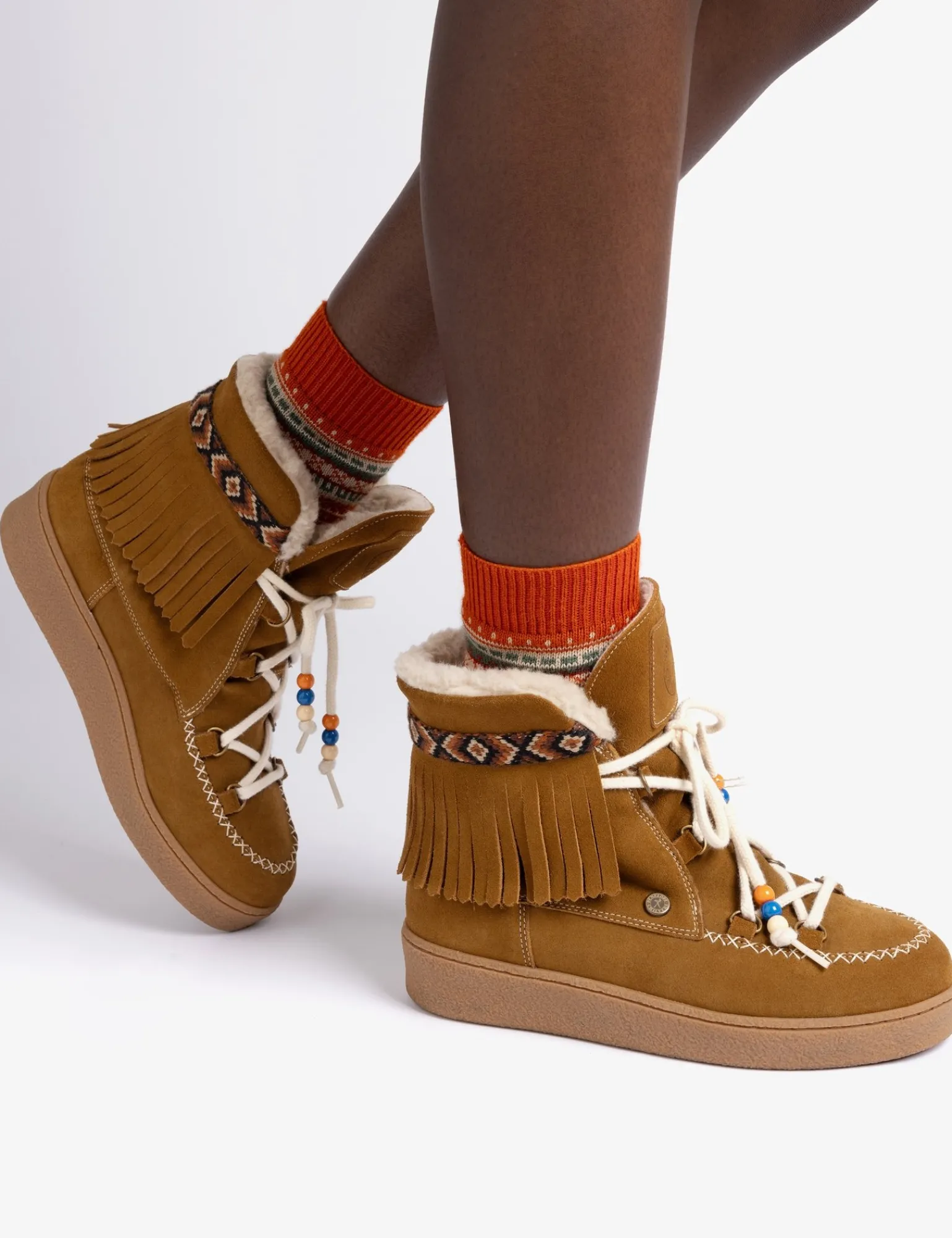 Penelope Chilvers Cabin Suede Wool-Lined Boot Tan Discount