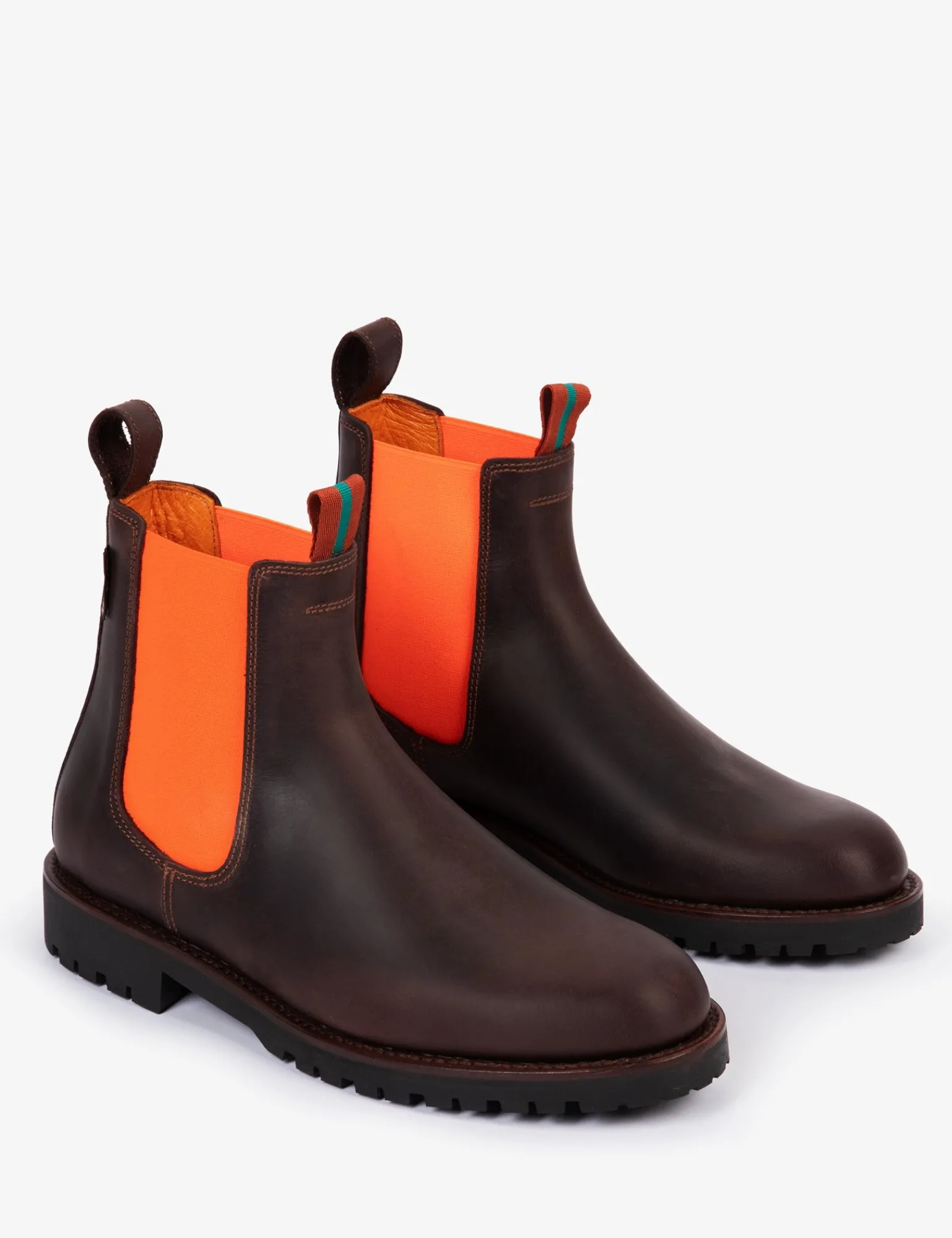 Penelope Chilvers Nelson Leather Boot Conker/NeonOrange Sale