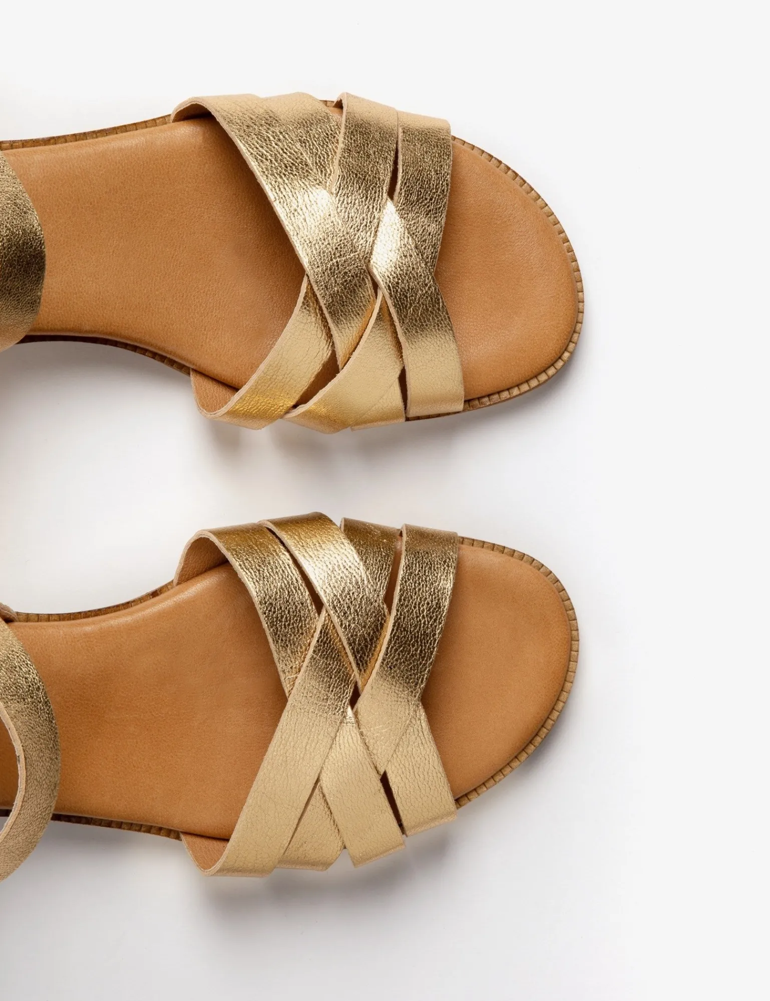 Penelope Chilvers Heeled Shepherdess Leather Sandal Gold Online