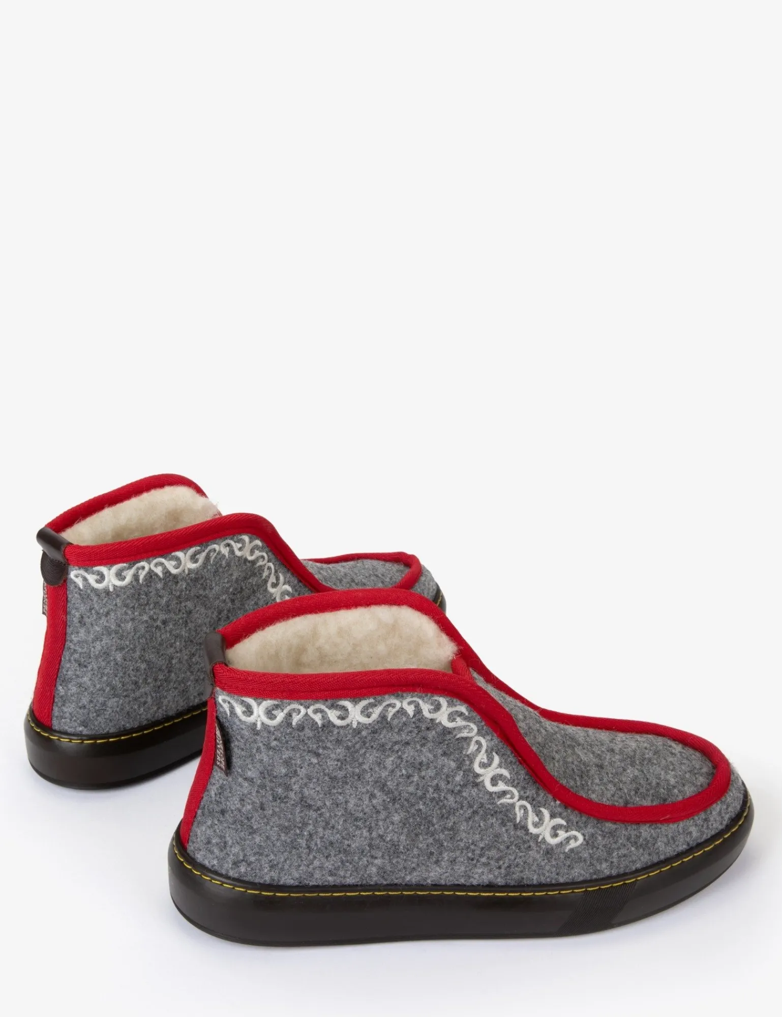 Penelope Chilvers Inuit Embroidered Felt Wool-Lined Slipper FlannelGrey Discount