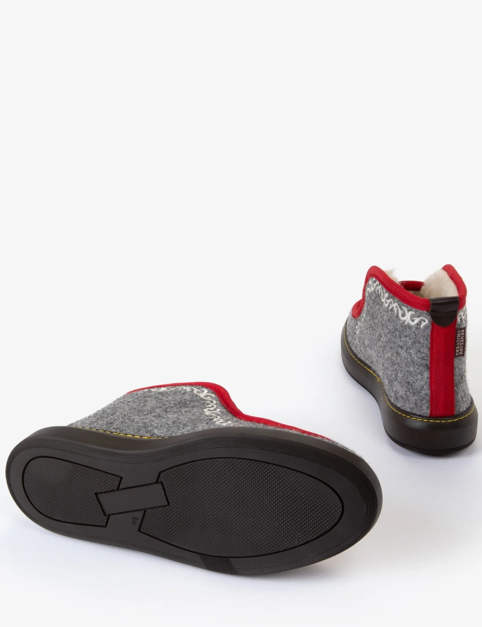 Penelope Chilvers Inuit Embroidered Felt Wool-Lined Slipper FlannelGrey Discount