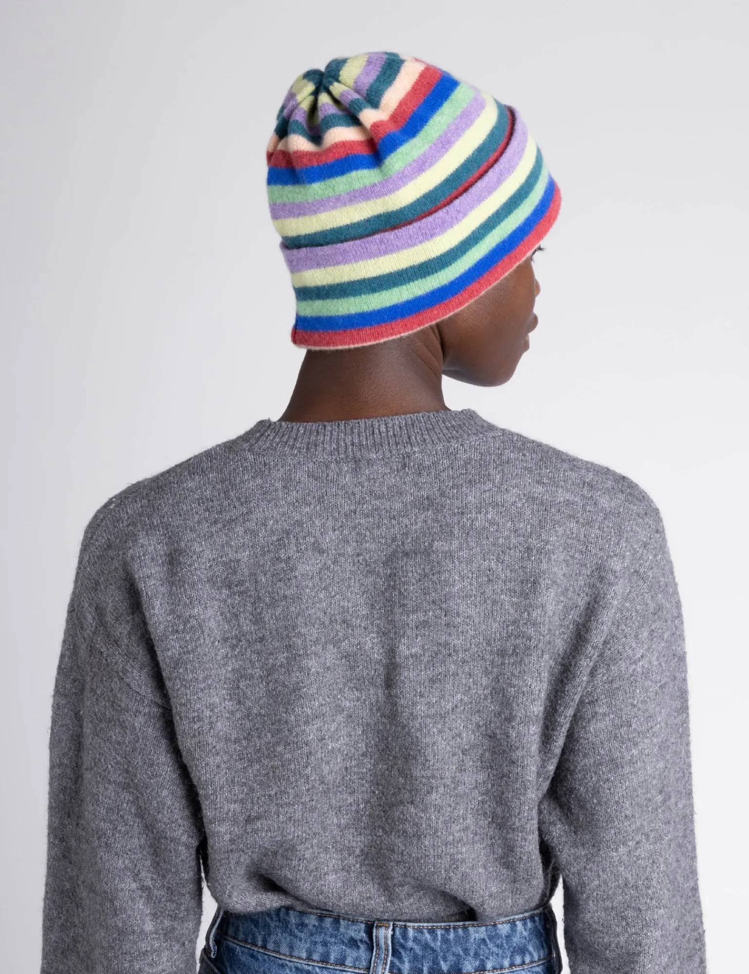 Penelope Chilvers Miro Wool Stripe Hat Indigo/Multi Clearance