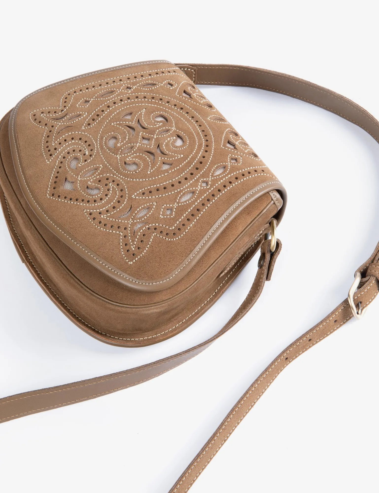 Penelope Chilvers Romero Suede Bag Sesame Fashion