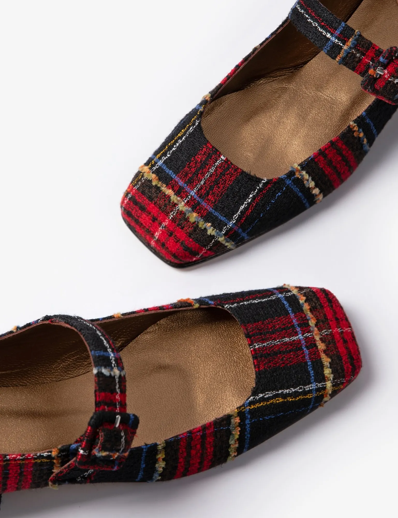 Penelope Chilvers Low Mary Jane Tartan Shoe Black/Red Outlet